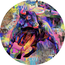 Lade das Bild in den Galerie-Viewer, Aluminiumbild gebürstet Stier Abstrakt Kreis