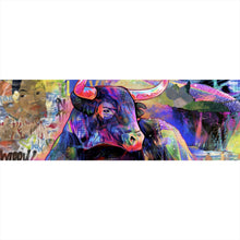 Lade das Bild in den Galerie-Viewer, Spannrahmenbild Stier Abstrakt Panorama