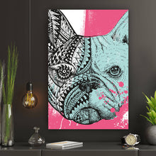 Lade das Bild in den Galerie-Viewer, Aluminiumbild Französische Bulldogge Abstrakt Hochformat