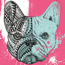 Lade das Bild in den Galerie-Viewer, Poster Französische Bulldogge Abstrakt Quadrat