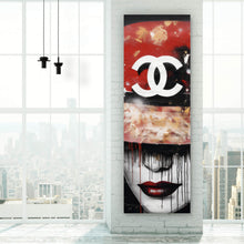 Lade das Bild in den Galerie-Viewer, Poster Stilvolle Frau mit Hut Abstrakt Panorama Hoch
