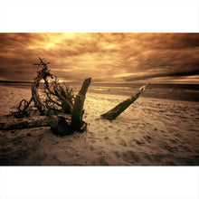 Lade das Bild in den Galerie-Viewer, Spannrahmenbild Strand und Meer in Sepia Querformat