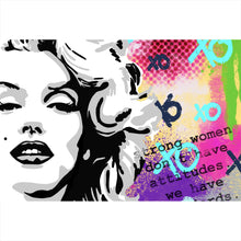 Lade das Bild in den Galerie-Viewer, Acrylglasbild Strong Woman Pop Art Querformat
