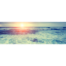Lade das Bild in den Galerie-Viewer, Poster Stürmische Wellen bei Sonnenuntergang Panorama