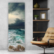Lade das Bild in den Galerie-Viewer, Poster Stürmisches Meer Panorama Hoch