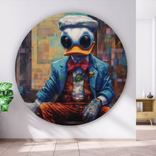 Lade das Bild in den Galerie-Viewer, Aluminiumbild gebürstet Stylischer Donald Digital Art Kreis