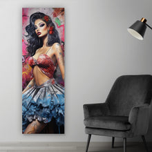 Lade das Bild in den Galerie-Viewer, Poster Südländische Burlesque Tänzerin Digital Art Panorama Hoch