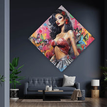 Lade das Bild in den Galerie-Viewer, Poster Südländische Burlesque Tänzerin Digital Art Raute