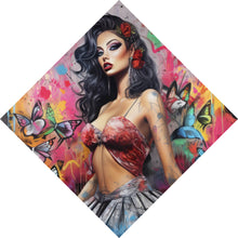 Lade das Bild in den Galerie-Viewer, Poster Südländische Burlesque Tänzerin Digital Art Raute