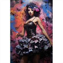 Lade das Bild in den Galerie-Viewer, Poster Südländische Burlesque Tänzerin No.1 Hochformat