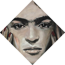 Lade das Bild in den Galerie-Viewer, Acrylglasbild Südländische Frida Zeichenstil Raute