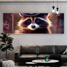 Lade das Bild in den Galerie-Viewer, Leinwandbild Süßer kleiner Waschbär Panorama