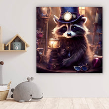 Lade das Bild in den Galerie-Viewer, Spannrahmenbild Süßer kleiner Waschbär Quadrat