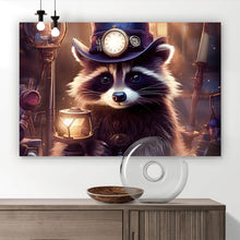 Lade das Bild in den Galerie-Viewer, Spannrahmenbild Süßer kleiner Waschbär Querformat