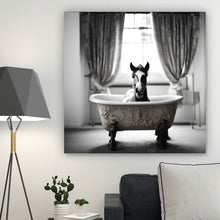 Lade das Bild in den Galerie-Viewer, Poster Süßes Pferd in der Wanne Quadrat