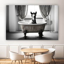 Lade das Bild in den Galerie-Viewer, Acrylglasbild Süßes Pferd in der Wanne Querformat