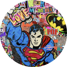 Lade das Bild in den Galerie-Viewer, Aluminiumbild Superheld Pop Art Comic Kreis