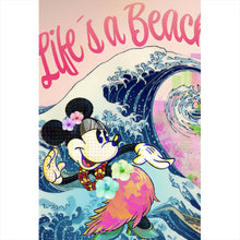 Lade das Bild in den Galerie-Viewer, Aluminiumbild Surfing Micky Pop Art Hochformat