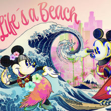 Lade das Bild in den Galerie-Viewer, Aluminiumbild Surfing Micky Pop Art Quadrat