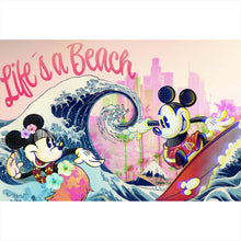 Lade das Bild in den Galerie-Viewer, Poster Surfing Micky Pop Art Querformat