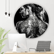 Lade das Bild in den Galerie-Viewer, Aluminiumbild gebürstet Tattoo Schönheit Digital Art Kreis