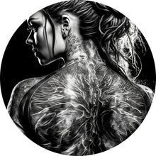 Lade das Bild in den Galerie-Viewer, Aluminiumbild gebürstet Tattoo Schönheit Digital Art Kreis