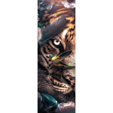 Lade das Bild in den Galerie-Viewer, Leinwandbild Tiger Floral Panorama Hoch