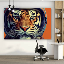 Lade das Bild in den Galerie-Viewer, Leinwandbild Tiger Portrait Biker Querformat