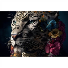 Lade das Bild in den Galerie-Viewer, Aluminiumbild Tiger Portrait Digital Art Querformat