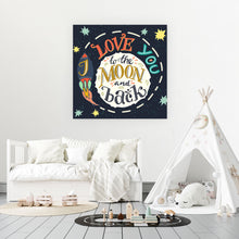 Lade das Bild in den Galerie-Viewer, Leinwandbild To the moon and back Quadrat