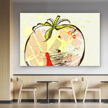 Lade das Bild in den Galerie-Viewer, Leinwandbild Tomate Abstrakt Querformat