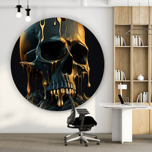 Lade das Bild in den Galerie-Viewer, Aluminiumbild gebürstet Totenkopf No. 2 Modern Art Kreis