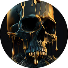 Lade das Bild in den Galerie-Viewer, Aluminiumbild gebürstet Totenkopf No. 2 Modern Art Kreis