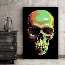 Lade das Bild in den Galerie-Viewer, Aluminiumbild gebürstet Totenkopf No. 1 Hochformat