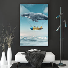 Lade das Bild in den Galerie-Viewer, Leinwandbild Traum mit Wal Hochformat