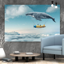 Lade das Bild in den Galerie-Viewer, Leinwandbild Traum mit Wal Querformat