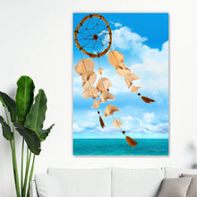 Lade das Bild in den Galerie-Viewer, Aluminiumbild gebürstet Traumfänger am Strand Hochformat