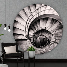 Lade das Bild in den Galerie-Viewer, Aluminiumbild Treppe in Rundform Kreis