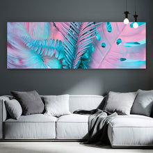 Lade das Bild in den Galerie-Viewer, Poster Tropische Neon Blätter Panorama