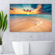 Lade das Bild in den Galerie-Viewer, Leinwandbild Tropischer Sandstrand Querformat