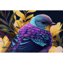 Lade das Bild in den Galerie-Viewer, Acrylglasbild Tropischer Vogel mit Blumen Modern Art No. 1 Querformat