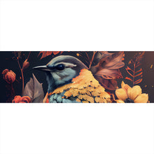 Lade das Bild in den Galerie-Viewer, Aluminiumbild Tropischer Vogel mit Blumen Modern Art No. 2 Panorama