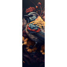 Lade das Bild in den Galerie-Viewer, Leinwandbild Tropischer Vogel mit Blumen Modern Art No. 2 Panorama Hoch