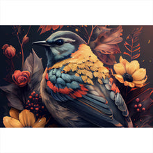 Lade das Bild in den Galerie-Viewer, Acrylglasbild Tropischer Vogel mit Blumen Modern Art No. 2 Querformat
