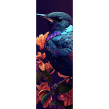 Lade das Bild in den Galerie-Viewer, Spannrahmenbild Tropischer Vogel mit Blumen Modern Art No. 4 Panorama Hoch