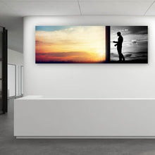 Lade das Bild in den Galerie-Viewer, Leinwandbild Tür zu einer besseren Welt Panorama