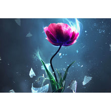 Lade das Bild in den Galerie-Viewer, Leinwandbild Tulpe in zerbrochener Glühbirne Querformat