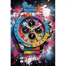 Lade das Bild in den Galerie-Viewer, Poster Uhr Chronograph Pop Art Hochformat