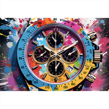 Lade das Bild in den Galerie-Viewer, Poster Uhr Chronograph Pop Art Querformat