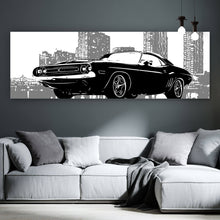 Lade das Bild in den Galerie-Viewer, Spannrahmenbild US Car Grunge Panorama